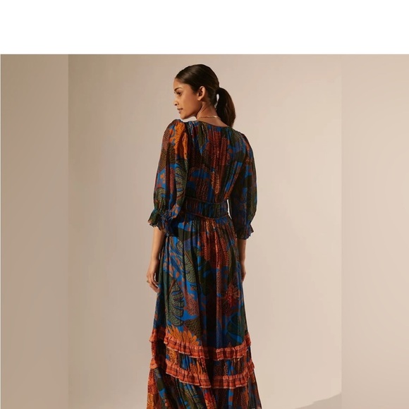 Farm Rio Puff Sleeve Maxi Dress Size XXS NWT - Picture 4 of 16